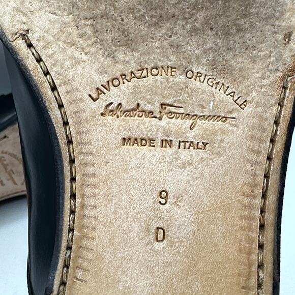 SALVATORE FERRAGAMO Lavorazione Leather Monk-Strap Shoes Black Sz 9 D $1475 - Picture 9 of 9